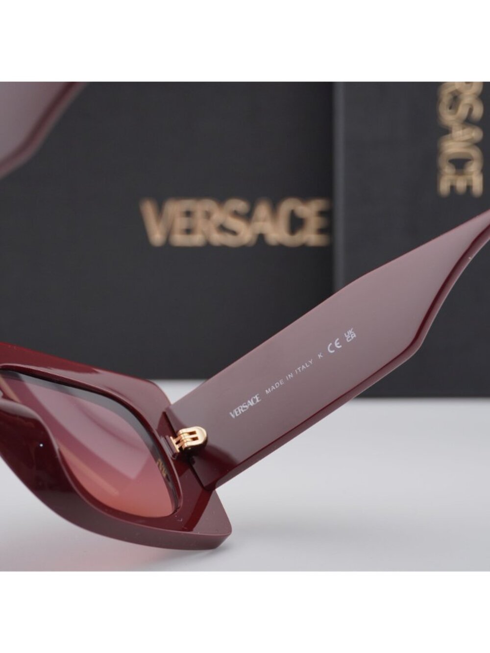 Versace VE4496U 551520 Sunglasses Burgundy Square Frame, Pink to Violet Lenses - Picture 3 of 11